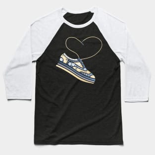 Floral Shoe With Heart-Shaped Laces Baseball T-Shirt